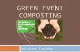 GREEN EVENT COMPOSTING Volunteer Training. What is Compost?  Aerobic process  Microorganisms (bacteria, fungi) decompose organic matter and use as a.