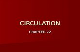 CIRCULATION CHAPTER 22. Circulatory Systems Blood flows through blood vessels Blood flows through blood vessels Heart generates force to keep blood moving.