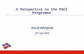 A Perspective on the PACS Programme David Whitfield 20 th April 2005.
