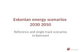 Estonian energy scenarios 2030 2050 Reference and single track scenarios in Balmorel.