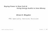 Brian K. Magden PBS Specialty Services Division Buying Power in New York & October. 17, 2007 Public Building Services Using Energy Audits to Save Money.