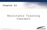Chapter 13 Resistance Training Concepts. Purpose To provide the fitness professional with the fundamental concepts related to resistance training To allow.