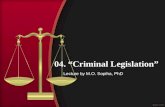 04. “Criminal Legislation” Lecture by M.O. Sopiha, PhD.