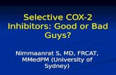 Selective COX-2 Inhibitors: Good or Bad Guys? Nimmaanrat S, MD, FRCAT, MMedPM (University of Sydney)