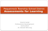 District-wide Professional Development 10/31/2014 Dr. Rosalie Winning Pequannock Township School District Assessments for Learning.