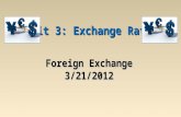 Foreign Exchange 3/21/2012 Unit 3: Exchange Rates.