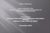 DRAFT PROPOSAL BIGAS SARILING ATIN MONTHLY RICE ALLOWANCE FOR FAMILIES OF GOVERNMENT EMPLOYEES PROPONENTS: National Food Authority Employees Association.