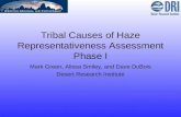Tribal Causes of Haze Representativeness Assessment Phase I Mark Green, Alissa Smiley, and Dave DuBois Desert Research Institute.