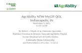 AgrAbility NTW McGill QOL Indianapolis, IN November 9, 2011 11:15-12:00 By Robert J. Fetsch, et al. Extension Specialist, Professor Emeritus & Director,