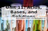 Unit 11: Acids, Bases, and Solutions Introduction to Solutions.