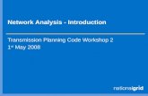 Network Analysis - Introduction Transmission Planning Code Workshop 2 1 st May 2008.