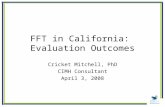 FFT in California: Evaluation Outcomes Cricket Mitchell, PhD CIMH Consultant April 3, 2008.