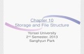 Chapter 10 Storage and File Structure Yonsei University 2 nd Semester, 2013 Sanghyun Park.