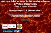 Astroparticles (CR’s &  ) in the nearby universe & Virtual Observatory … one Universe, two worlds Giuseppe Longo 1,2,3 & Gennaro Miele 1,2 1-Department.