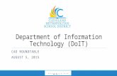Department of Information Technology (DoIT) CAO ROUNDTABLE AUGUST 5, 2015 * * * We Do I. T. * * * * * * We Do I. T. * * *