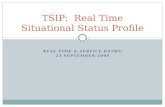 REAL TIME & SERVICE RSTWG 23 SEPTEMBER 2009 TSIP: Real Time Situational Status Profile.