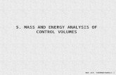 5. MASS AND ENERGY ANALYSIS OF CONTROL VOLUMES MAE 219: THERMODYNAMICS I.