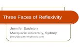 Three Faces of Reflexivity Jennifer Eagleton Macquarie University, Sydney jenny@asian-emphasis.com.