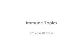 Immune Topics 2 nd Year IB Class. Inflammation Inflammation is the a biological response of vascular tissues to harmful stimuli – Pathogens – Damaged.