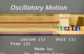 Oscillatory Motion Lesson (1) Unit (1) Prep (2) Made by: Dr. Niveen Fawzy.