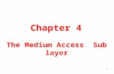 1 Chapter 4 The Medium Access Sublayer. 2 The Medium Access Layer 5.1 Channel Allocation problem - Static and dynamic channel allocation in LANs & MANs.