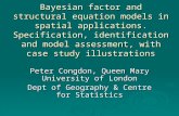 Bayesian factor and structural equation models in spatial applications. Specification, identification and model assessment, with case study illustrations.