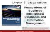 5.1 Copyright © 2013 Pearson Education 5 Chapter Foundations of Business Intelligence: Databases and Information Management Video Cases: Case 1 Maruti.