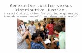 Generative Justice versus Distributive Justice : a crucial distinction for guiding engineering towards a more peaceful and democratic world.