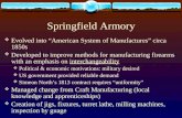 Springfield Armory  Evolved into “American System of Manufactures” circa 1850s  Developed to improve methods for manufacturing firearms with an emphasis.