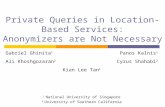 Private Queries in Location-Based Services: Anonymizers are Not Necessary Gabriel Ghinita 1 Panos Kalnis 1 Ali Khoshgozaran 2 Cyrus Shahabi 2 Kian Lee.