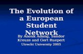 The Evolution of a European Student Network By Anouk Adang, Sandor Kreuze and Gert Ruepert Utrecht University 2005.