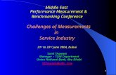 1 Middle East Performance Measurement & Benchmarking Conference Challenges of Measurements in Service Industry 21 st to 22 nd June 2004, Dubai Sunil Thawani.