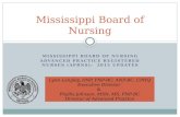 MISSISSIPPI BOARD OF NURSING ADVANCED PRACTICE REGISTERED NURSES (APRNS): 2015 UPDATES Mississippi Board of Nursing Lynn Langley, DNP, FNP-BC, ANP-BC,