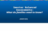Smarter Balanced Assessments: What do families need to know? [INSERT DATE]