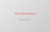 The Solar System Astronomy!!. What is the geocentric model? The Earth is stationary while objects in the sky move around it.