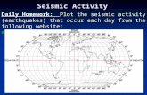 Seismic Activity Daily Homework: Plot the seismic activity (earthquakes) that occur each day from the following website: .