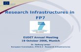 1 Research Infrastructures in FP7 EUDET Annual Meeting 19 October 2006, Munich Dr. Gerburg Larsen European Commission, RTD-B.3 - Research Infrastructures.