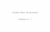 Linear Data Structures Chapters 6, 7. Outline Our goal in this lecture is to –Review the basic linear data structures –Demonstrate how each can be defined.