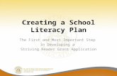 Creating a School Literacy Plan The First and Most Important Step in Developing a Striving Reader Grant Application.