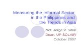Measuring the Informal Sector in the Philippines and the Trends in Asia Prof. Jorge V. Sibal Dean, UP SOLAIR October 2007.
