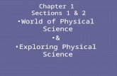 Chapter 1 Sections 1 & 2 World of Physical Science & Exploring Physical Science.
