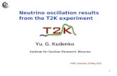 Yu. G. Kudenko Institute for Nuclear Research, Moscow PNPI, Gatchina, 25 May 2012 Neutrino oscillation results from the T2K experiment 1.