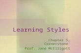 Learning Styles Chapter 5, Cornerstone Prof. Jane McElligott.