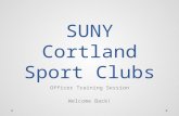 SUNY Cortland Sport Clubs Officer Training Session Welcome Back!