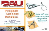 1 ProgramSuccessMetrics Al Moseley DSMC - School of Program Managers Alphronzo.moseley@dau.mil How will you measure your program’s success? PMSC 8 Dec.