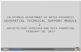 CALIFORNIA DEPARTMENT OF WATER RESOURCES GEOSPATIAL TECHNICAL SUPPORT MODULE 2 ARCHITECTURE OVERVIEW AND DATA PROMOTION FEBRUARY 20, 2013.