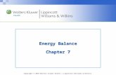 Copyright © 2010 Wolters Kluwer Health | Lippincott Williams & Wilkins Energy Balance Chapter 7.