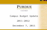 Campus Budget Update 2011-2012 December 7, 2011. State Appropriations Operating Recommendations: Reduction @ 6.1% ($1,623,145) Performance Incentives.