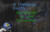 A Changing Earth Earthquakes and Volcanoes. EARTHQUAKES Plate Tectonics Lithosphere – the crust and upper part of the earth’s mantle 1 2 3 4 1.Inner Core.