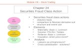 Chapter 24 Securities Fraud Class Action Securities fraud class actions statutory basis comparison to fiduciary derivative suit structure and recent use.